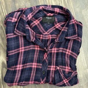 Rails Navy and Pink Plaid Shirt